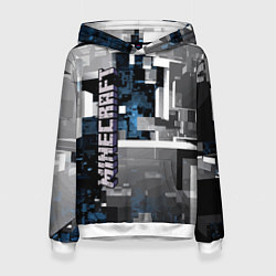 Толстовка-худи женская Minecraft, цвет: 3D-белый