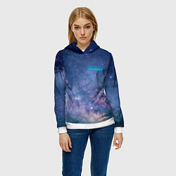 Толстовка-худи женская Услышь мой вой уже, это Voyager, цвет: 3D-белый — фото 2