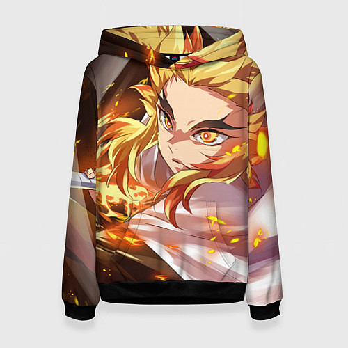 Женская толстовка Клинок Рассекающий Демонов / 3D-Черный – фото 1