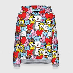 Толстовка-худи женская BT21 BTS, цвет: 3D-меланж