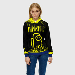 Толстовка-худи женская AMONG US IMPOSTOR, цвет: 3D-синий — фото 2