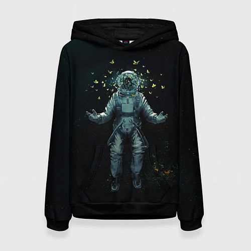 Женская толстовка Космонавт / 3D-Черный – фото 1