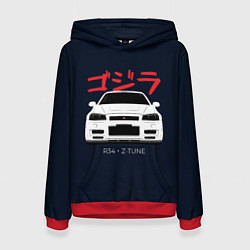 Толстовка-худи женская Skyline R34 Z-Tune, цвет: 3D-красный
