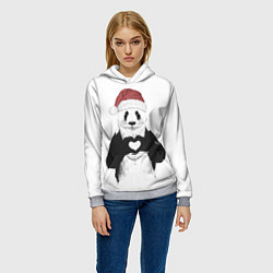 Толстовка-худи женская Панда Клаус, цвет: 3D-меланж — фото 2
