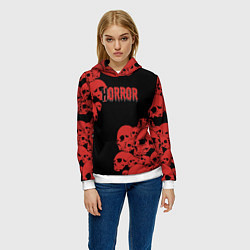 Толстовка-худи женская Horror, цвет: 3D-белый — фото 2