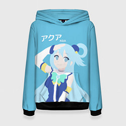 Толстовка-худи женская Aqua, цвет: 3D-черный