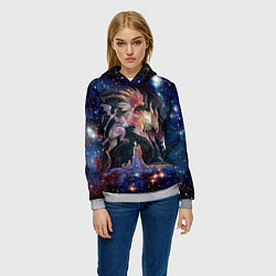Толстовка-худи женская Дивные звери, цвет: 3D-меланж — фото 2
