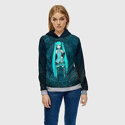 Толстовка-худи женская Мику Хацуне, цвет: 3D-меланж — фото 2