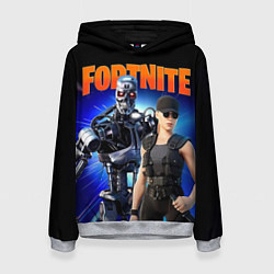 Толстовка-худи женская Fortnite терминатор, цвет: 3D-меланж