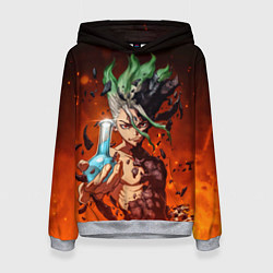 Толстовка-худи женская Доктор Стоун, цвет: 3D-меланж