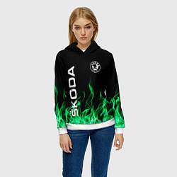 Толстовка-худи женская SKODA, цвет: 3D-белый — фото 2