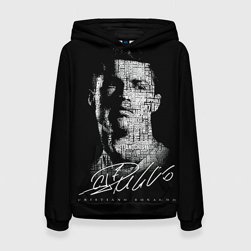 Женская толстовка Кристиано Рональдо автограф / 3D-Черный – фото 1