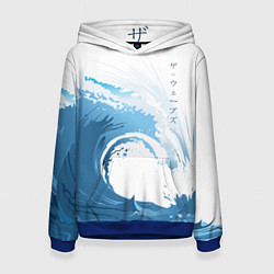 Толстовка-худи женская WAVE ВОЛНЫ, цвет: 3D-синий