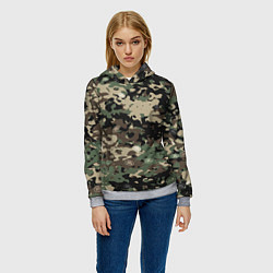 Толстовка-худи женская Камуфляж Land Rover, цвет: 3D-меланж — фото 2