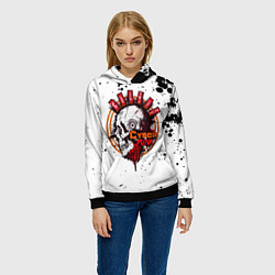 Толстовка-худи женская Cyberpunk 2077, цвет: 3D-черный — фото 2