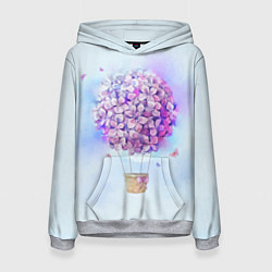 Толстовка-худи женская Air flowers, цвет: 3D-меланж