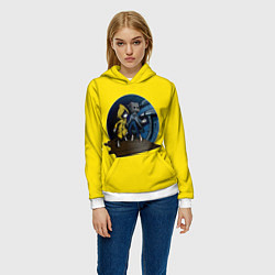 Толстовка-худи женская Little nightmares 2 Yelow, цвет: 3D-белый — фото 2