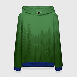 Толстовка-худи женская Зеленый Лес, цвет: 3D-синий
