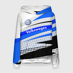 Толстовка-худи женская Volkswagen, цвет: 3D-белый