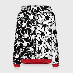 Толстовка-худи женская МЕМ КОТ ЪУЪ СЪУКА, цвет: 3D-красный