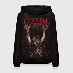Толстовка-худи женская Cannibal Corpse Skeleton, цвет: 3D-черный