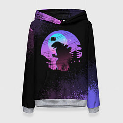 Толстовка-худи женская GODZILLA ГОДЗИЛЛА, цвет: 3D-меланж