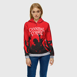 Толстовка-худи женская Cannibal Corpse Труп Каннибала Z, цвет: 3D-меланж — фото 2