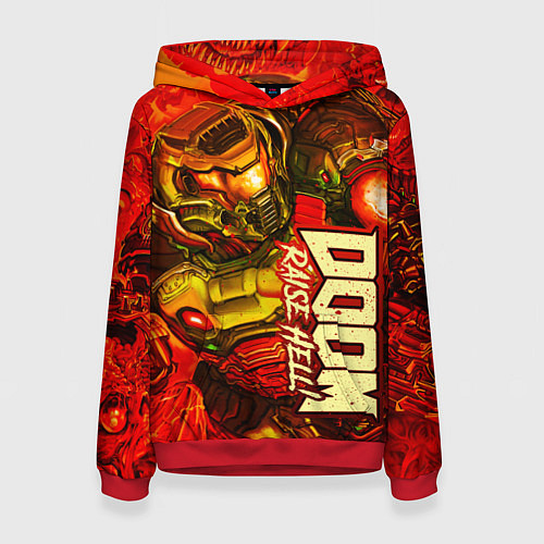 Женская толстовка DOOM Eternal / 3D-Красный – фото 1