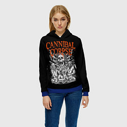 Толстовка-худи женская Cannibal Corpse, цвет: 3D-синий — фото 2
