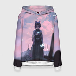 Толстовка-худи женская КЛИНОК РАССЕКАЮЩИЙ ДЕМОНОВ, цвет: 3D-белый