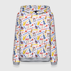 Толстовка-худи женская Музыка, цвет: 3D-меланж