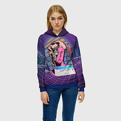 Толстовка-худи женская Vaporwave Cyborg Statue, цвет: 3D-синий — фото 2