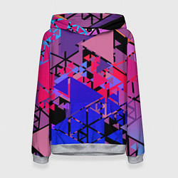 Толстовка-худи женская Треугольники, цвет: 3D-меланж