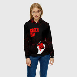 Толстовка-худи женская Green day, цвет: 3D-черный — фото 2
