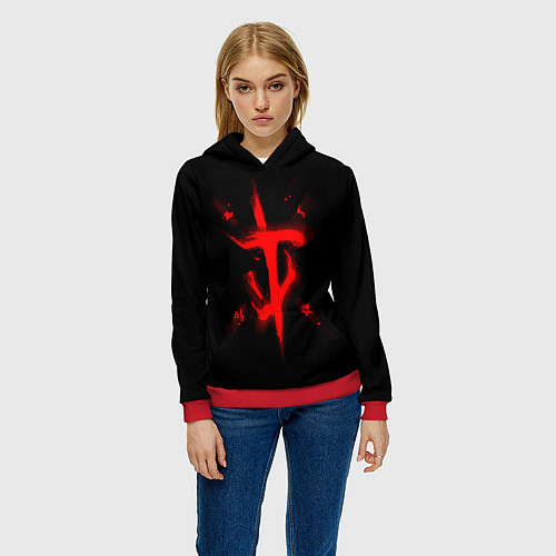 Женская толстовка DOOM ETERNAL ДУМ / 3D-Красный – фото 3