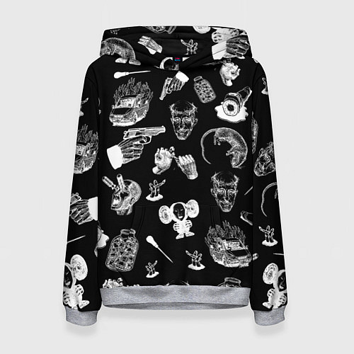 Женская толстовка КРОВОСТОК ТАТУИРОВКИ / 3D-Меланж – фото 1