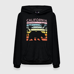 Толстовка-худи женская California гризли на закате, цвет: 3D-черный