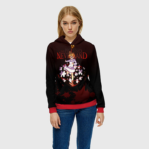Женская толстовка Обещанный неверленд / 3D-Красный – фото 3