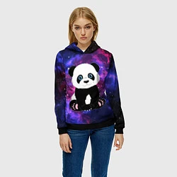 Толстовка-худи женская Space Panda, цвет: 3D-черный — фото 2