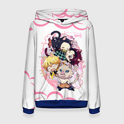 Толстовка-худи женская Клинок, рассекающий демонов ПЕРСОНАЖИ, цвет: 3D-синий