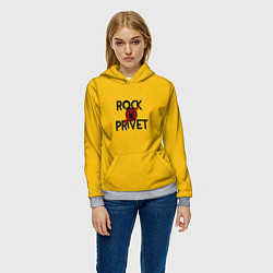 Толстовка-худи женская Rock privet, цвет: 3D-меланж — фото 2