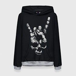 Толстовка-худи женская Rock Skull, цвет: 3D-меланж
