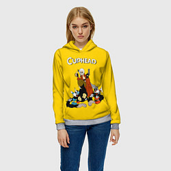Толстовка-худи женская Cuphead x DMC, цвет: 3D-меланж — фото 2