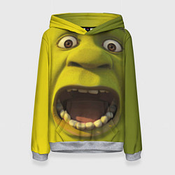 Толстовка-худи женская Shrek is Yelling, цвет: 3D-меланж