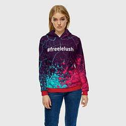 Толстовка-худи женская Свободу Лелушу - Краска, цвет: 3D-красный — фото 2