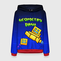 Толстовка-худи женская Geometry Dash, цвет: 3D-красный