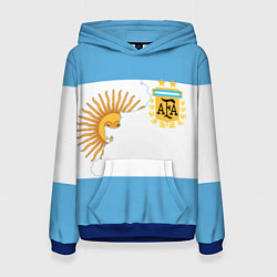 Толстовка-худи женская Сборная Аргентины, цвет: 3D-синий