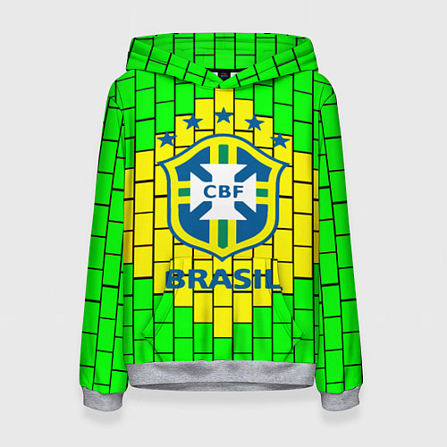 Женская толстовка Сборная Бразилии / 3D-Меланж – фото 1