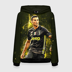 Толстовка-худи женская Cristiano Ronaldo Juventus, цвет: 3D-черный