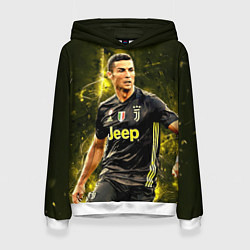 Толстовка-худи женская Cristiano Ronaldo Juventus, цвет: 3D-белый